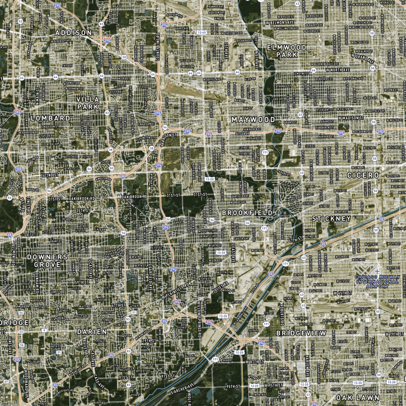 Chicago, IL SHTF Map - 30x20
