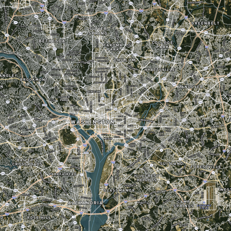 Washington, DC SHTF Map - 30x20