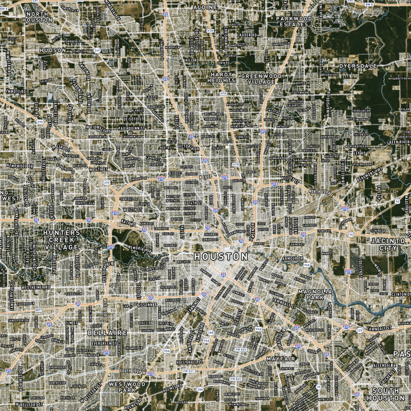 Houston, TX SHTF Map - 30x20