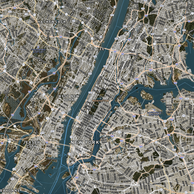 New York City, NY SHTF Map - 30x20