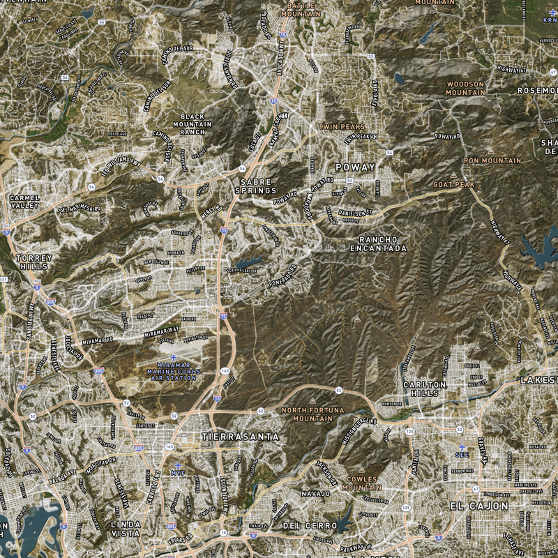 San Diego, CA SHTF Map - 30x20