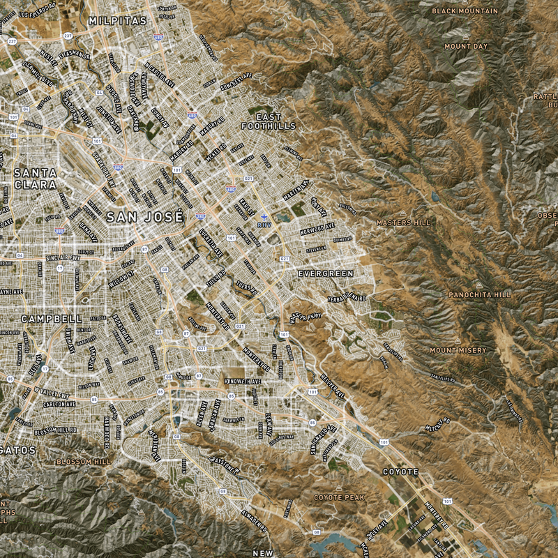 San Jose, CA SHTF Map - 30x20